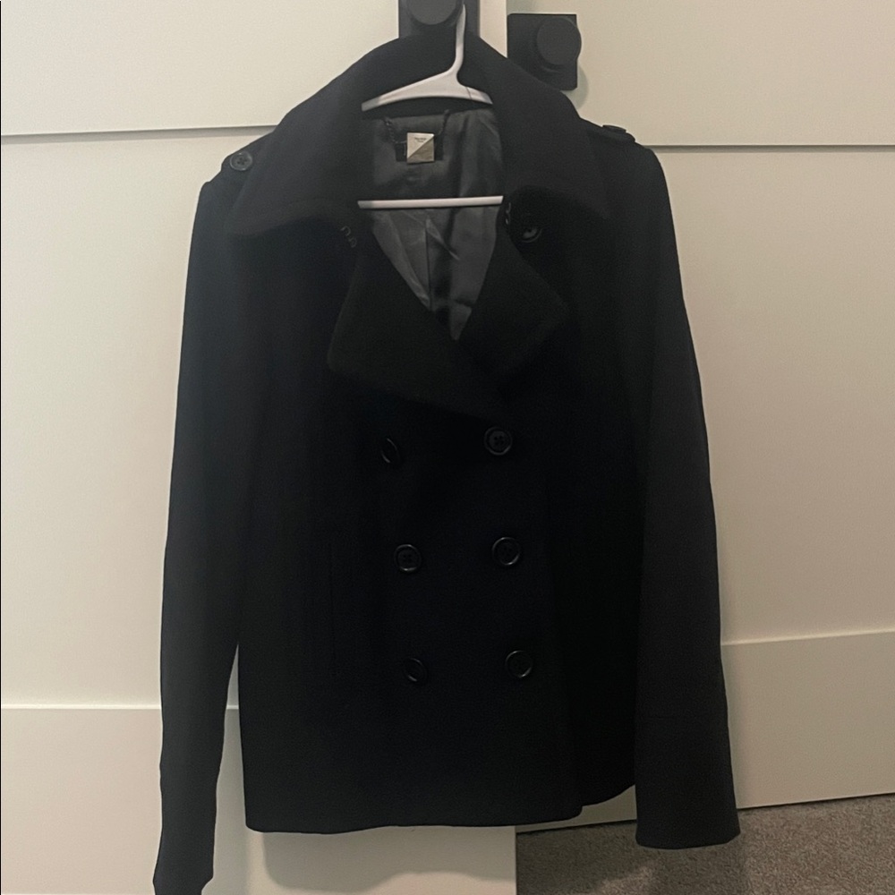 J. Crew Classic Black Pea Coat